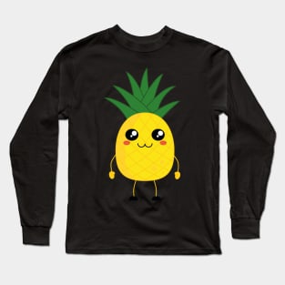 kawaii pineapple cartoon Long Sleeve T-Shirt